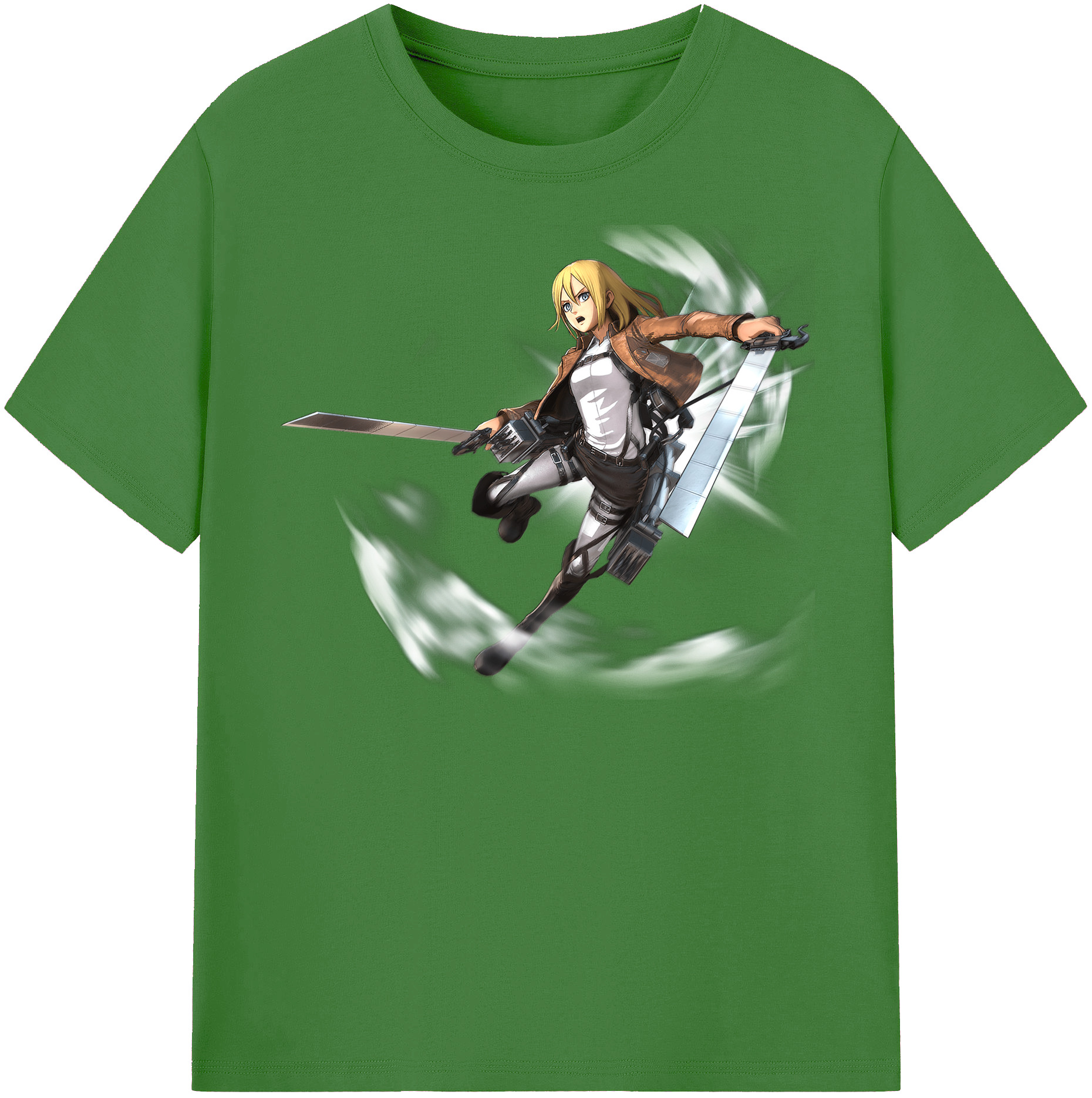 （画像用） 進撃の巨人 クリスタ·レンズ Attack on Titan Christa Lenz レディースカジュアルプリントTシャツ（綿100％）